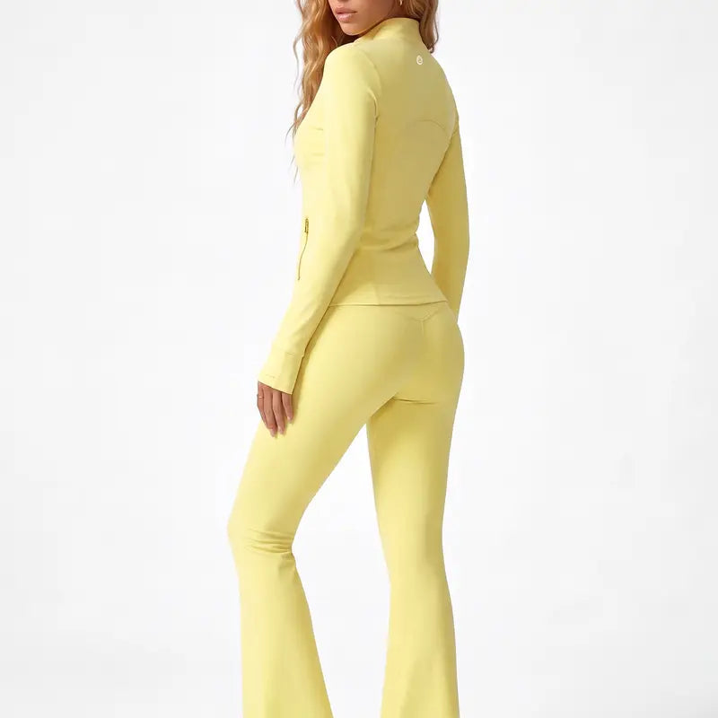 Soft-Brushed Activewear — Yellow Jacket, Leggings or Flare Pants - original gallery 6