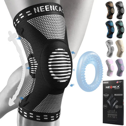 NEENCA Knee Support Sleeves — Two-Piece Set - Black