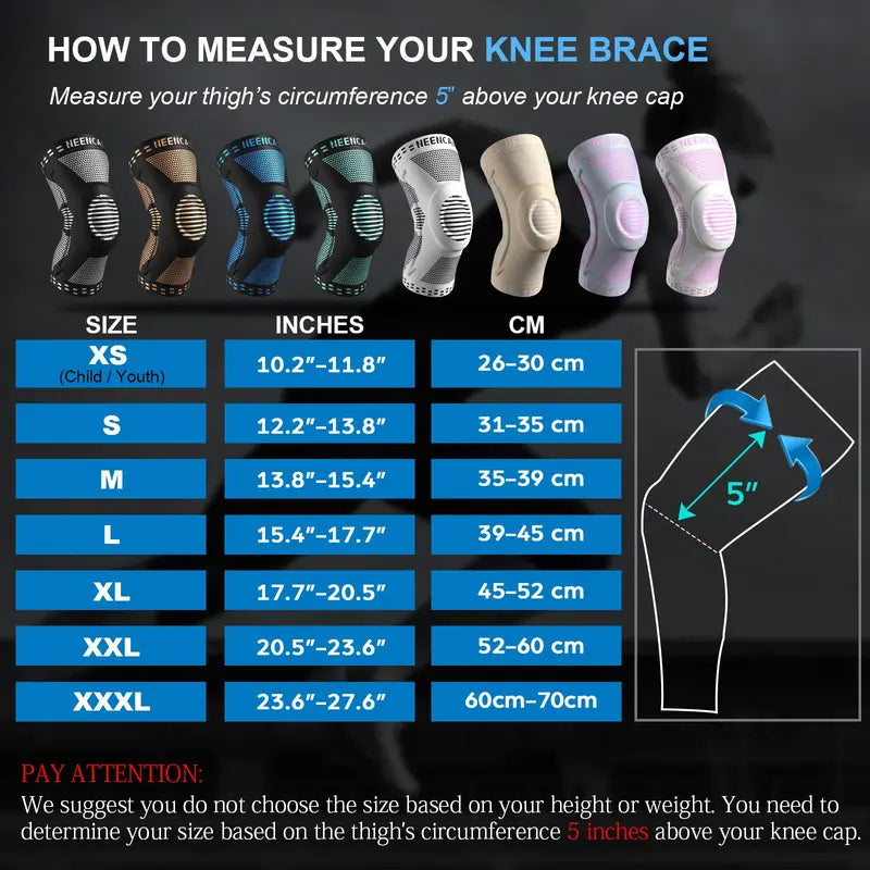 NEENCA Knee Support Sleeves — Two-Piece Set - source design and use details