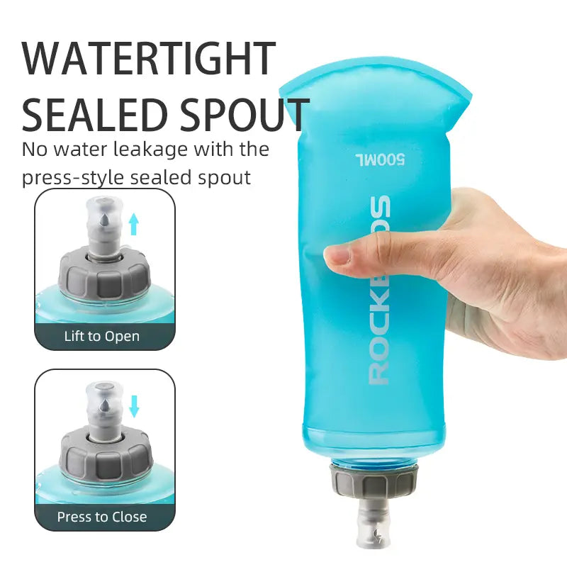 ROCKBROS 500 ml Blue Soft Flask - source design and use details