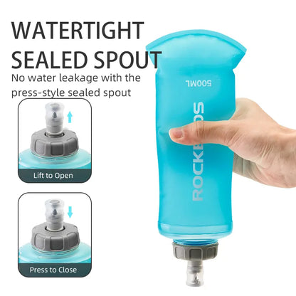 ROCKBROS 500 ml Blue Soft Flask - source design and use details