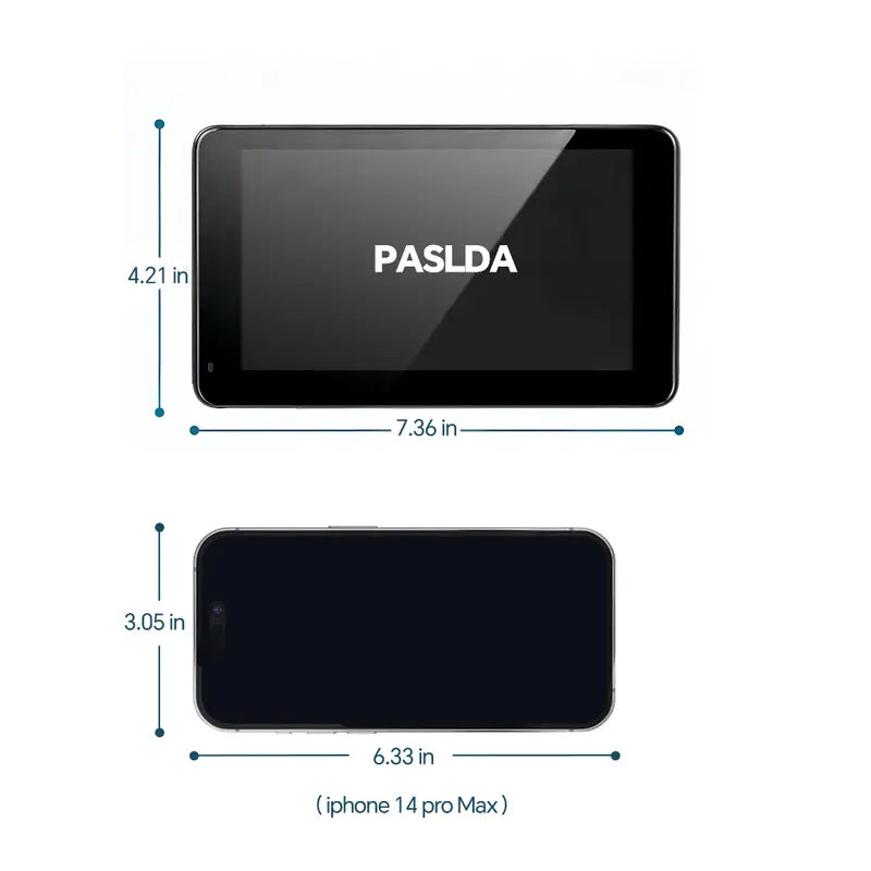 PASLDA 7-Inch Wireless CarPlay and Android Auto Display