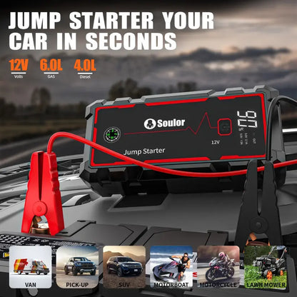 Soulor CY20 12V Portable Jump Starter with LED Light