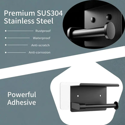 DGAPHRO Stainless Steel Toilet Paper Holder with Shelf - shared design and use details