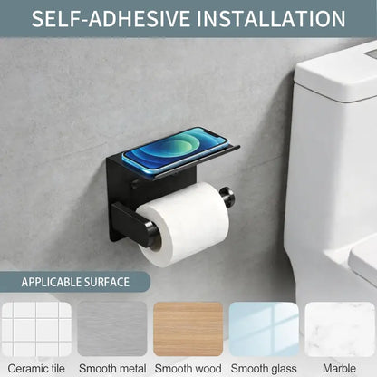 DGAPHRO Stainless Steel Toilet Paper Holder with Shelf - shared design and use details