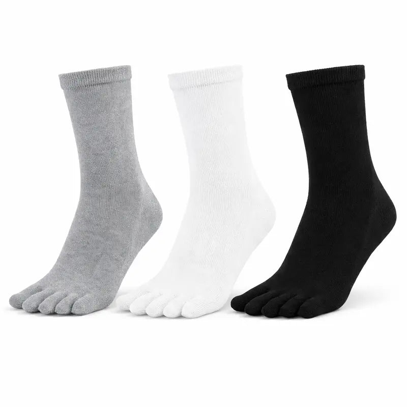 Cotton Five-Toe Socks — Three Pairs - source design and use details