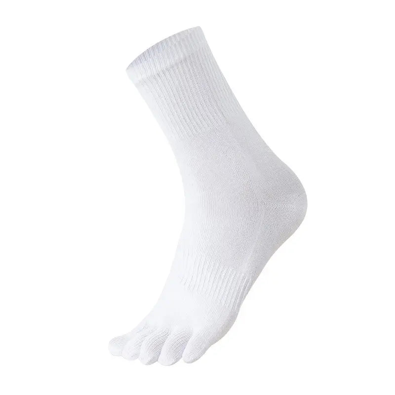 Cotton Five-Toe Socks — Three Pairs - White