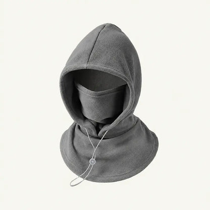 Dark Gray Fleece-Lined Hooded Face Cover - Plush and thickened-Drak grey