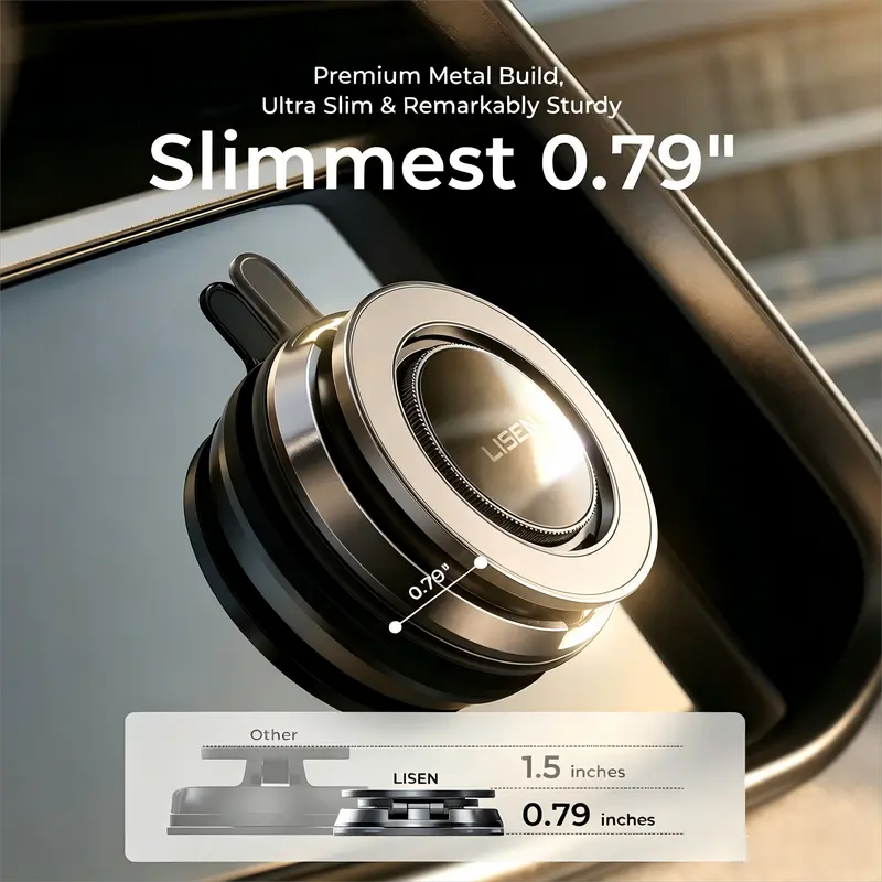 LISEN Metal Magnetic Phone Mount with Nano-Gel Suction Base