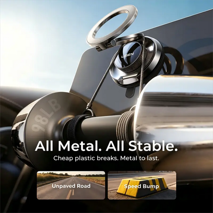LISEN Metal Magnetic Phone Mount with Nano-Gel Suction Base