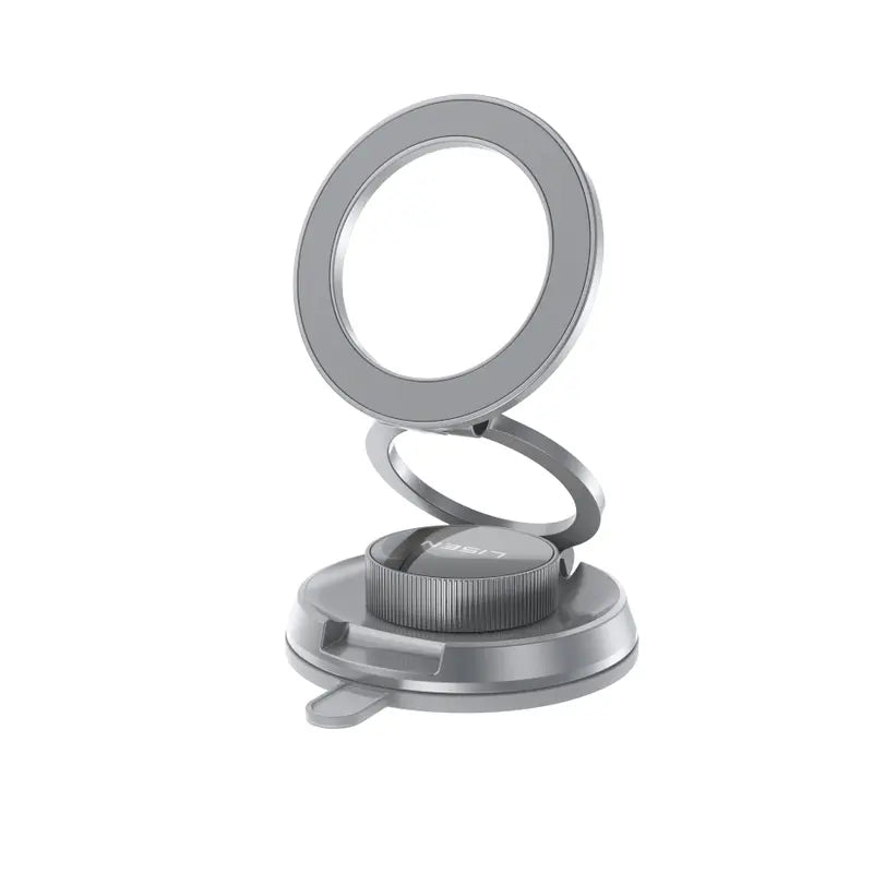 LISEN Metal Magnetic Phone Mount with Nano-Gel Suction Base — Metallic Silver