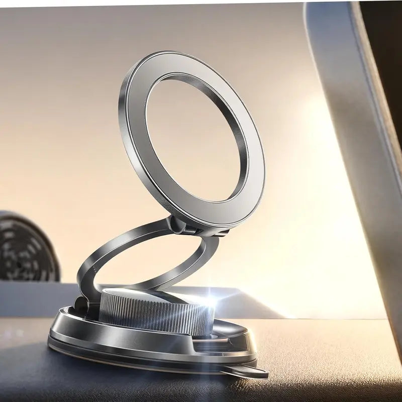 LISEN Metal Magnetic Phone Mount with Nano-Gel Suction Base — Metallic Black