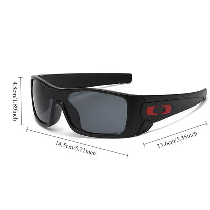 Black Wraparound Cycling Sunglasses - source design and use details