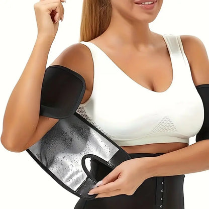 Black Adjustable Upper-Arm Wraps — One Pair - Sliver-inside