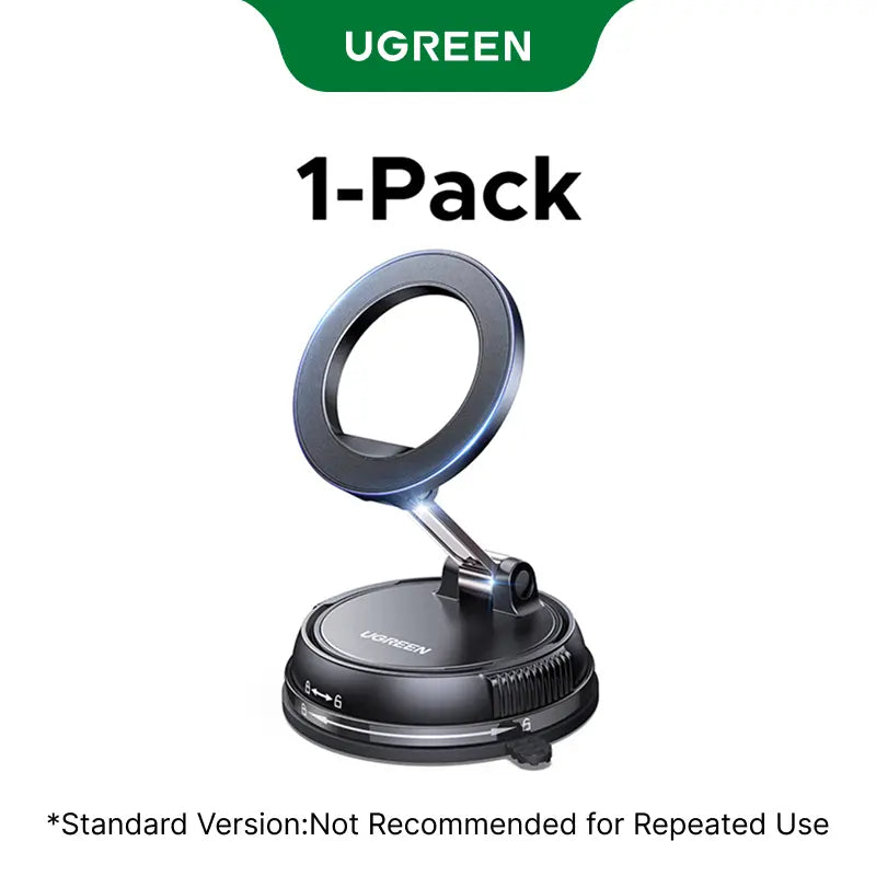 UGREEN Magnetic Cell Phone Car Mount-Upgraded Version with Smooth-Surface Grip — 1PC Black(Standard Version:Not for Reuse)