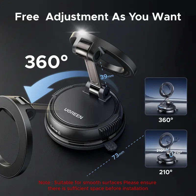 UGREEN Magnetic Cell Phone Car Mount-Upgraded Version with Smooth-Surface Grip