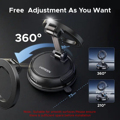UGREEN Magnetic Cell Phone Car Mount-Upgraded Version with Smooth-Surface Grip