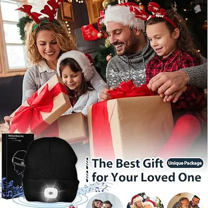 Bluetooth Beanie with Removable LED Light - source design and use details