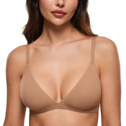 Wire-Free Triangle Plunge Bralette - Gravel Beige original variant photo