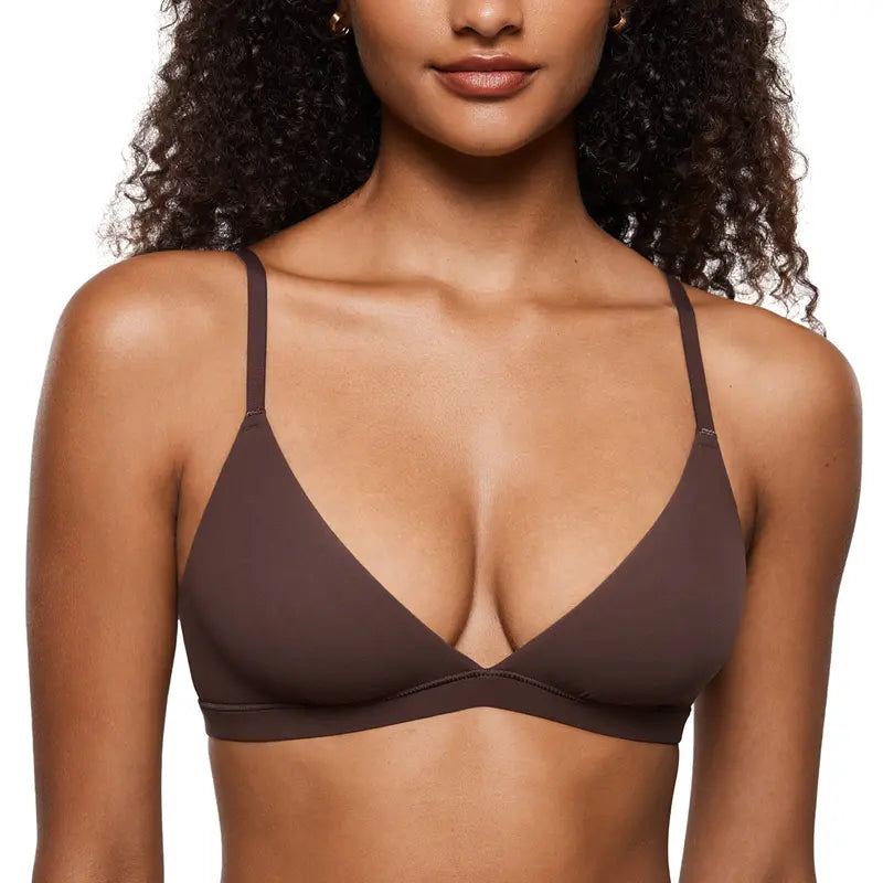 Wire-Free Triangle Plunge Bralette - Hazelnut original variant photo