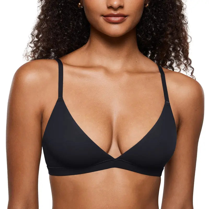 Wire-Free Triangle Plunge Bralette - Black original variant photo