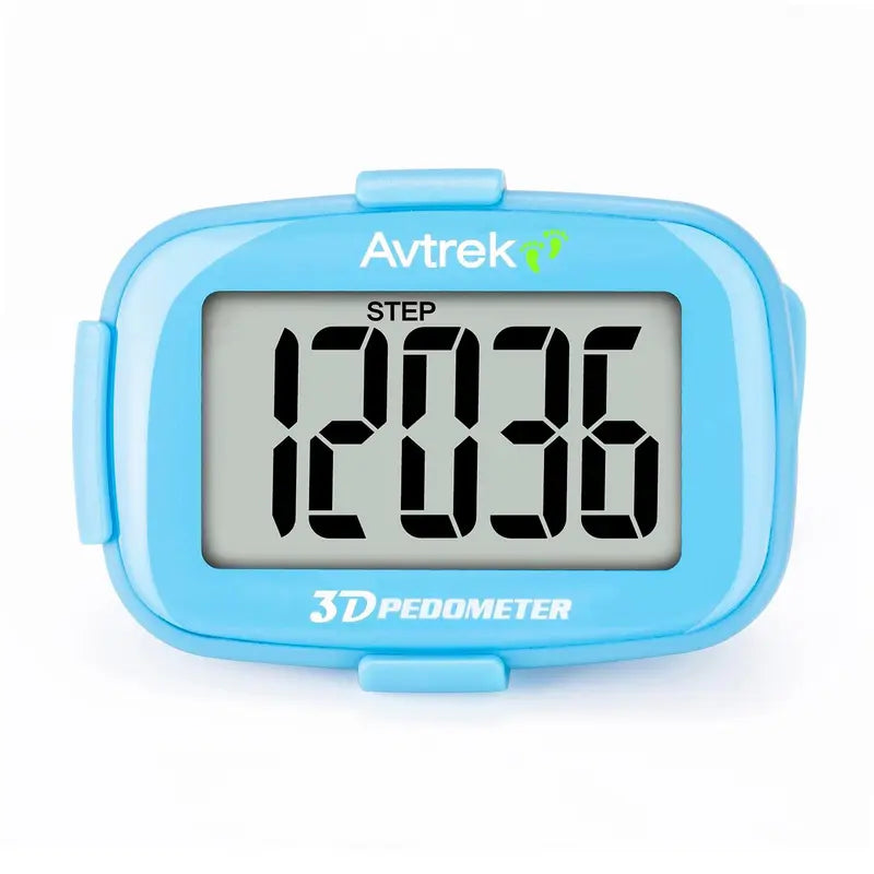AVTREK Clip-On 3D Pedometer with Backlight - Blue