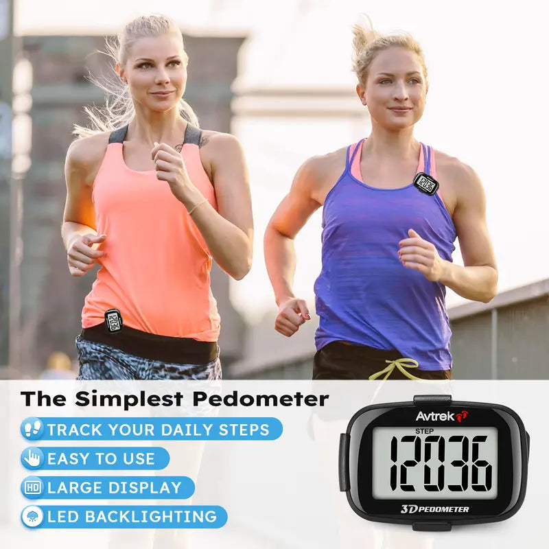 AVTREK Clip-On 3D Pedometer with Backlight - shared design and use details
