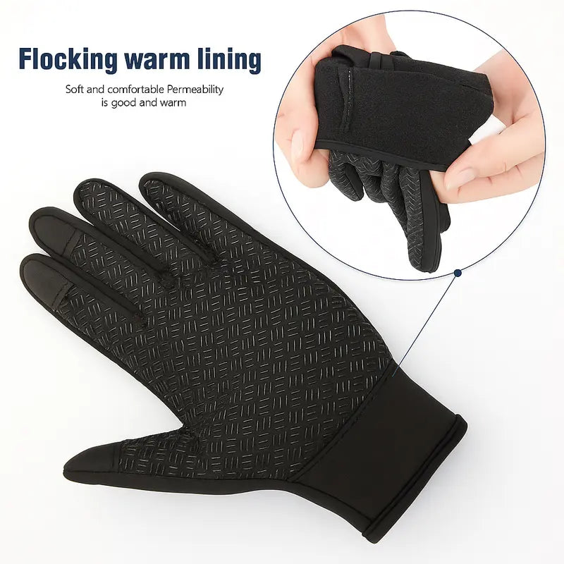 Touchscreen Winter Gloves with Textured Grip - source design and use details