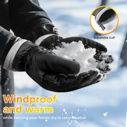Viyawise Black Fleece-Lined Winter Gloves - source design and use details