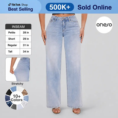 Stretch Wide-Leg Jeans — Four Inseam Lengths - original main gallery photo