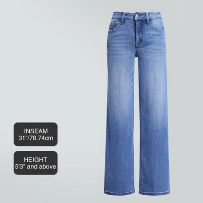 Stretch Wide-Leg Jeans — Four Inseam Lengths - Mid Blue original variant photo