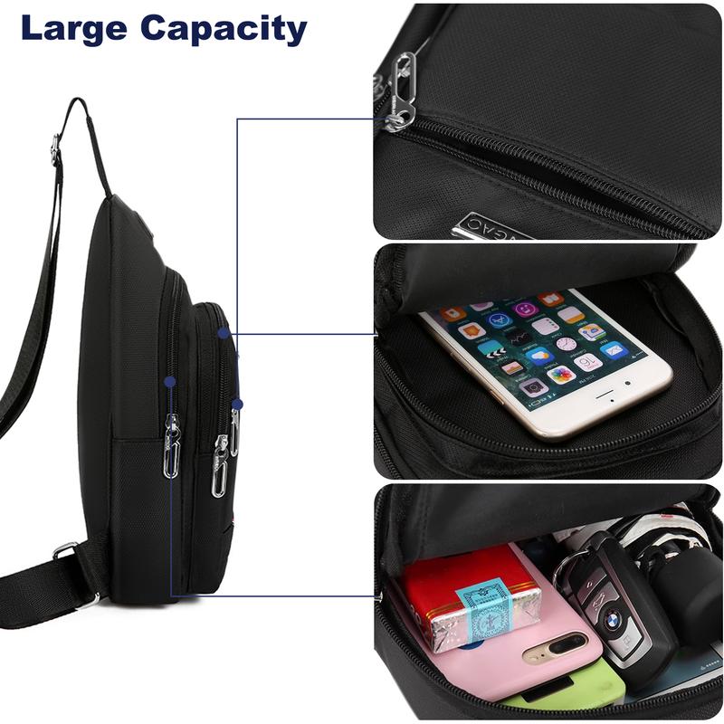 Black Multi Pocket Crossbody Bag — 2