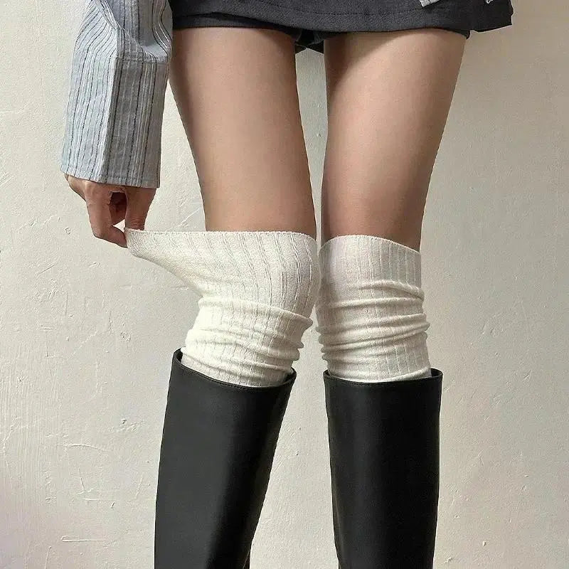 White Slouchy Knee Socks — Three Pairs - source design and use details