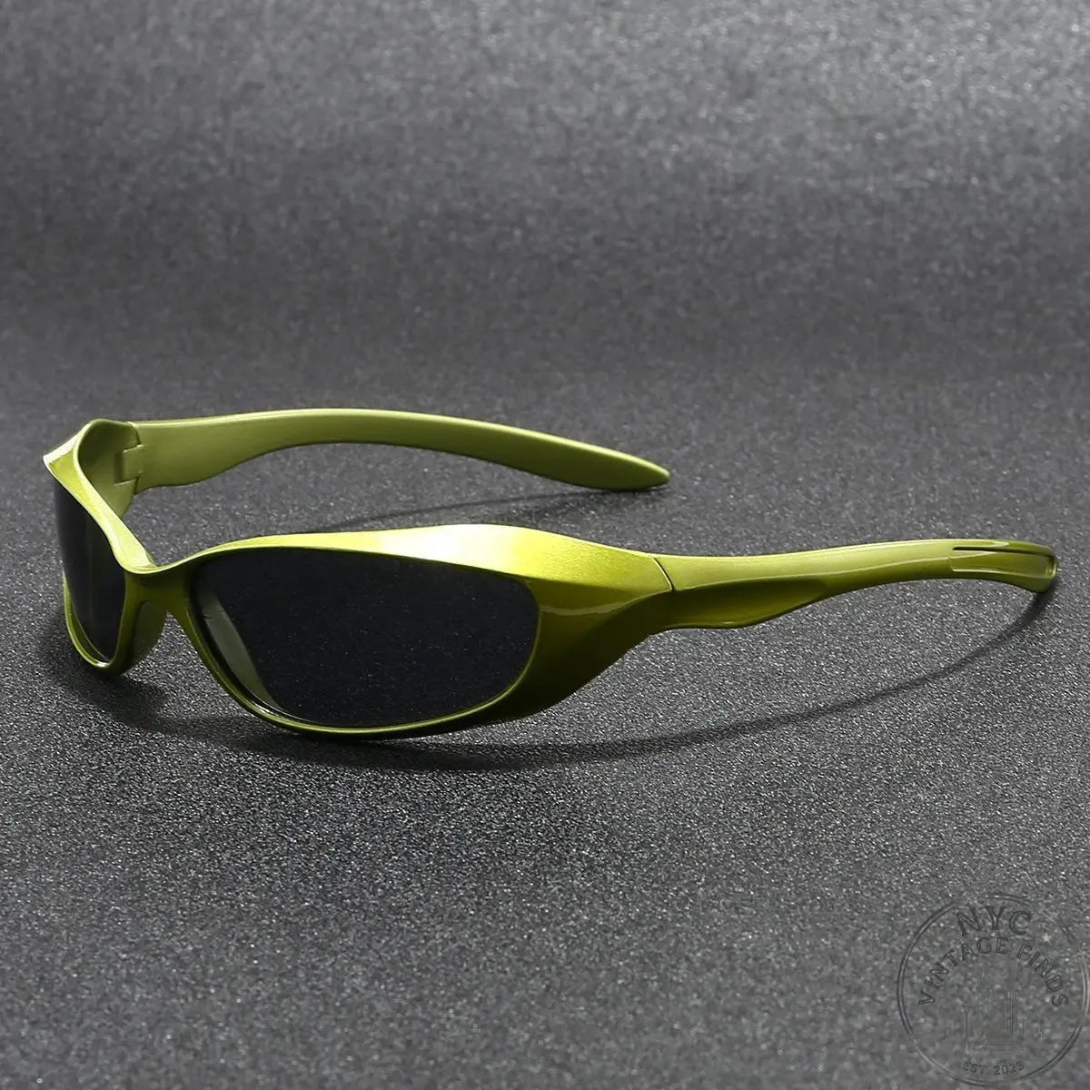 Y2K Wraparound Oval Sunglasses — 2
