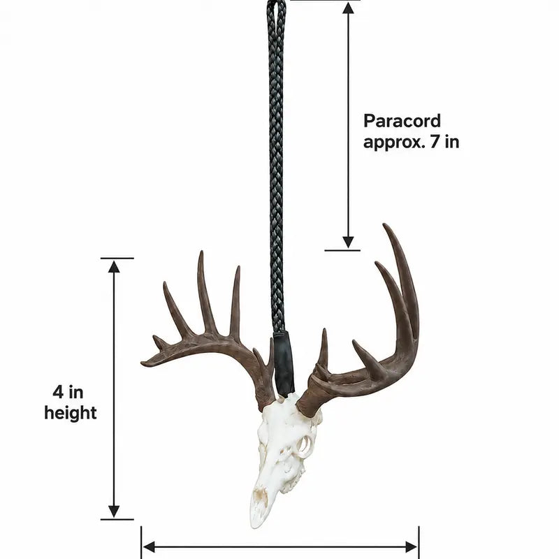 3D-Printed Deer Skull Rearview Mirror Hanger
