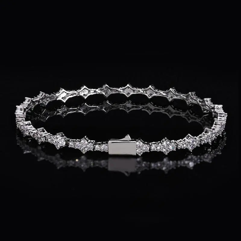Tennis-Style Bracelet with Clear Stones - source design and use details