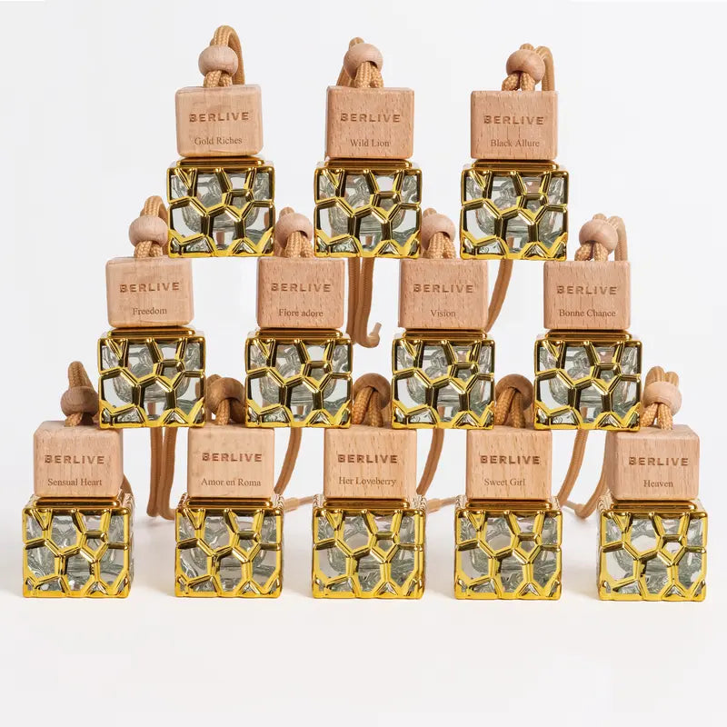 Hanging Car Fragrance with Wooden Cap — 5-Pack - original product photo 1
