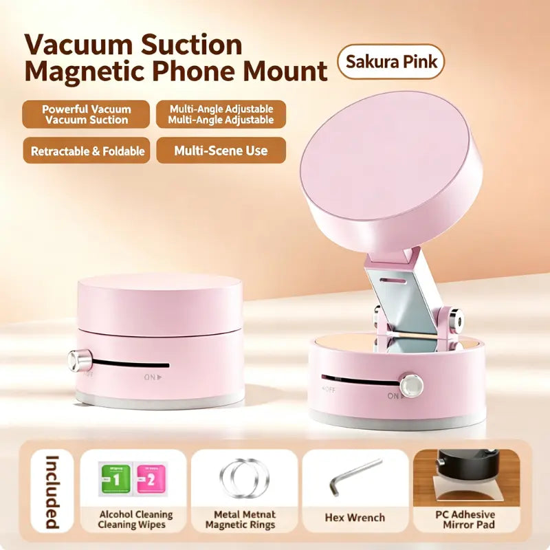 JOYTUTUS Double-Sided Nano Magnetic Phone Holder for Car — Basic Pink