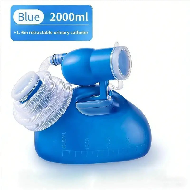 Blue 2000 ml Portable Urinal Bottle with Tube - source design and use details