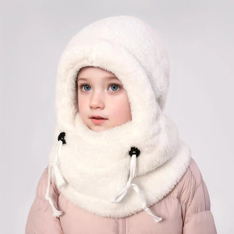 Kids' Fleece Balaclava and Neck Warmer - white
