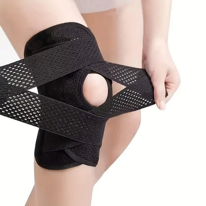 Black Adjustable Mesh Knee Wrap - source design and use details