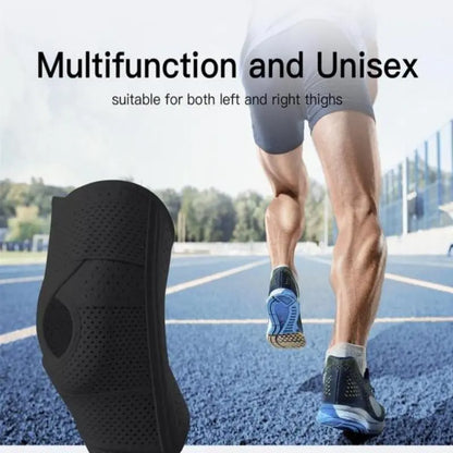 Black Adjustable Mesh Knee Wrap - source design and use details