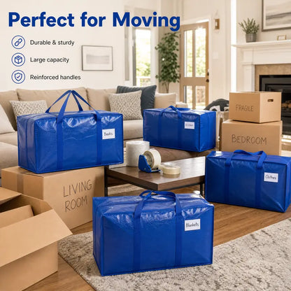 Blue Zippered Moving Bag Packs — 3