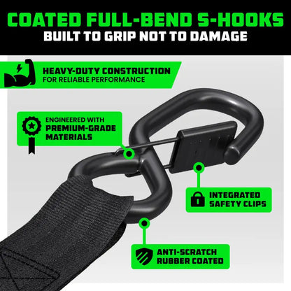 Rhino USA Black Retractable Ratchet Strap — 1 Strap