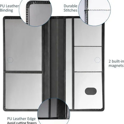 PU Leather Vehicle Registration and Insurance Organizer
