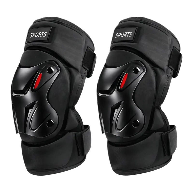Black Adjustable Sports Knee Pads — One Pair - source design and use details