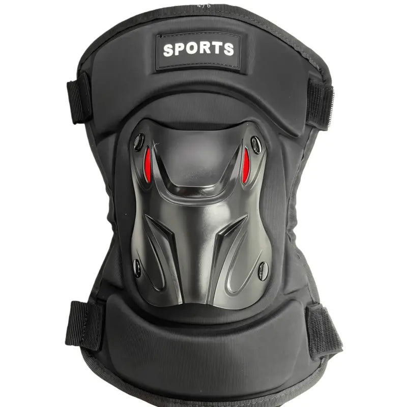 Black Adjustable Sports Knee Pads — One Pair - source design and use details