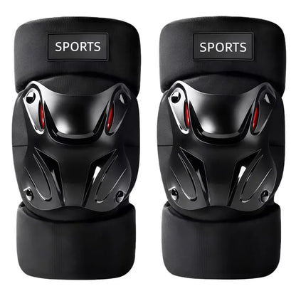 Black Adjustable Sports Knee Pads — One Pair - source design and use details
