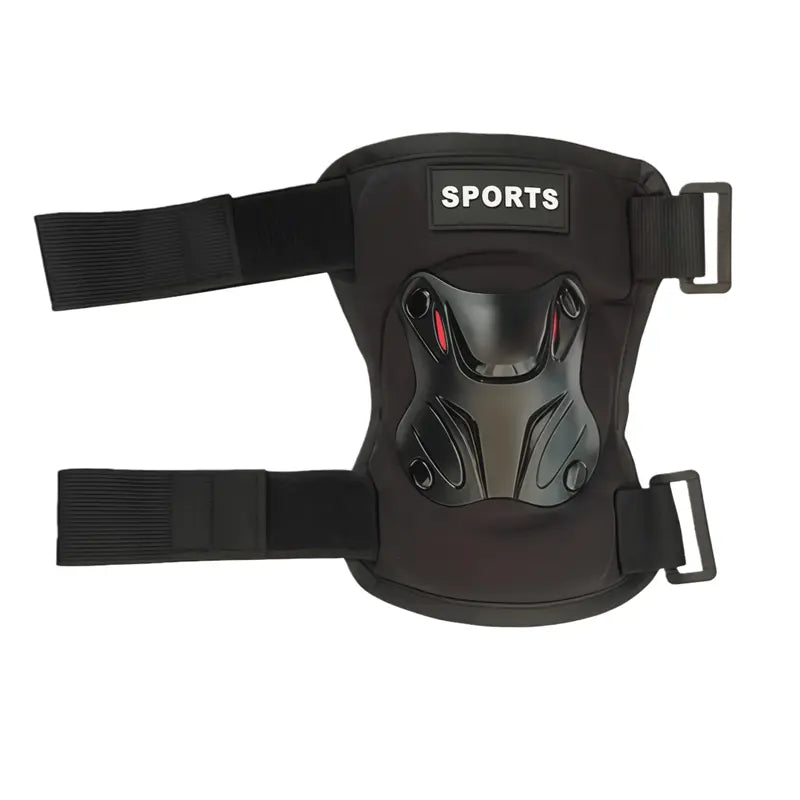 Black Adjustable Sports Knee Pads — One Pair - source design and use details