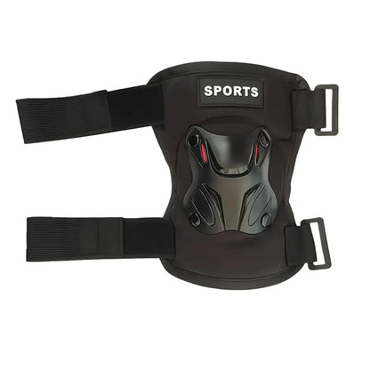 Black Adjustable Sports Knee Pads — One Pair - source design and use details